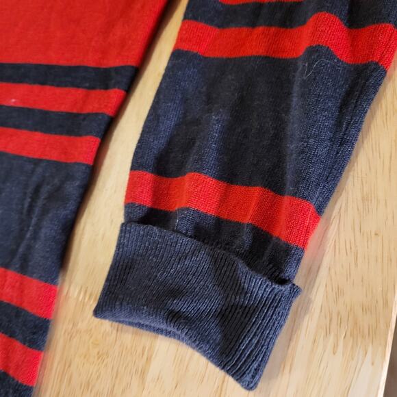 French Connection Red & Gray Striped Long Sleeve Mini Sweater Dress Bodycon Sm - Picture 5 of 11